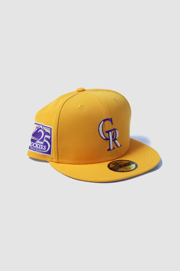 25TH ANNIVERSARY COLORADO ROCKIES YELLOW FITTED W/ GREY UNDER VISOR