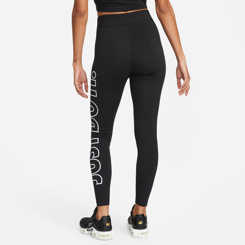 W GRAPHIC HGH WAISTED LEGGINGS "BLACK"