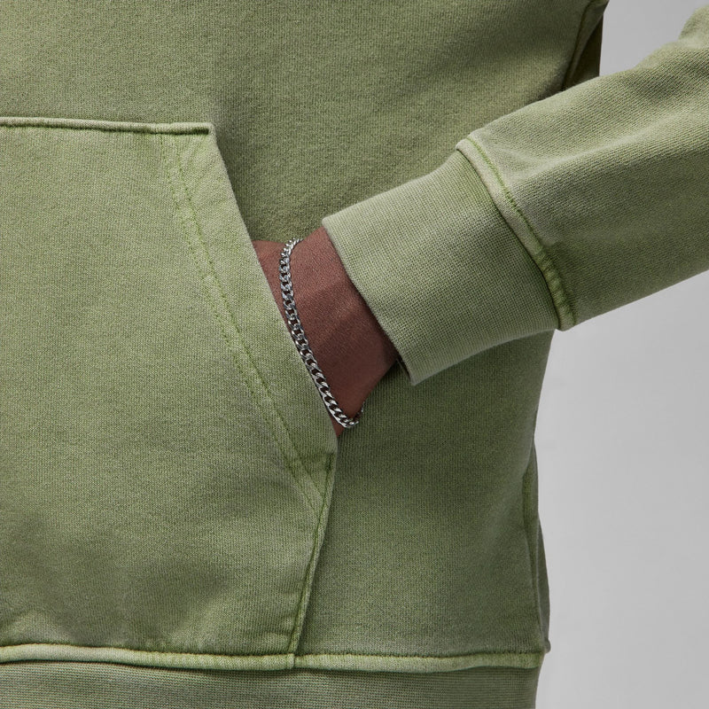 FLEECE WASHED PULLOVER HOODIE "SKY J LT OLIVE"