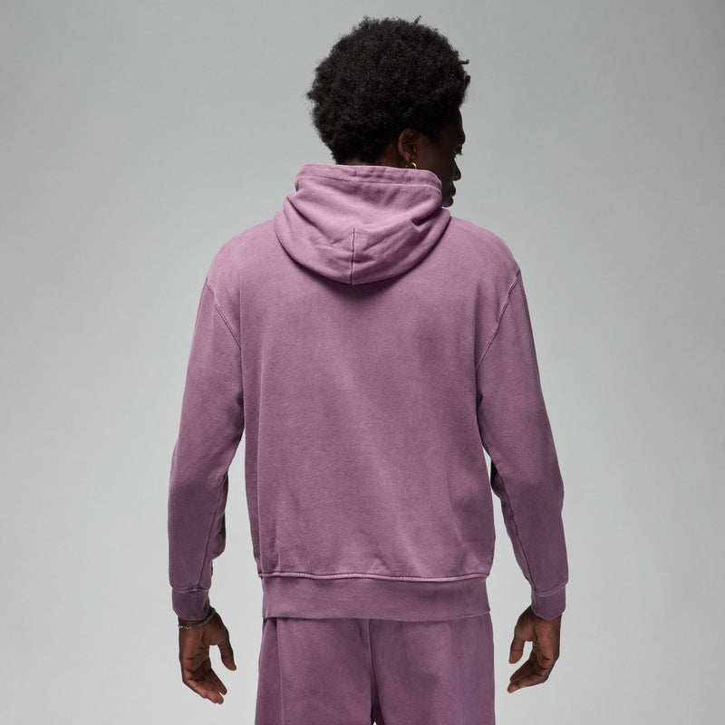 FLEECE WASHED PULLOVER HOODIE "SKY MAUVE"