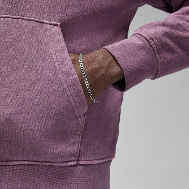 FLEECE WASHED PULLOVER HOODIE "SKY MAUVE"