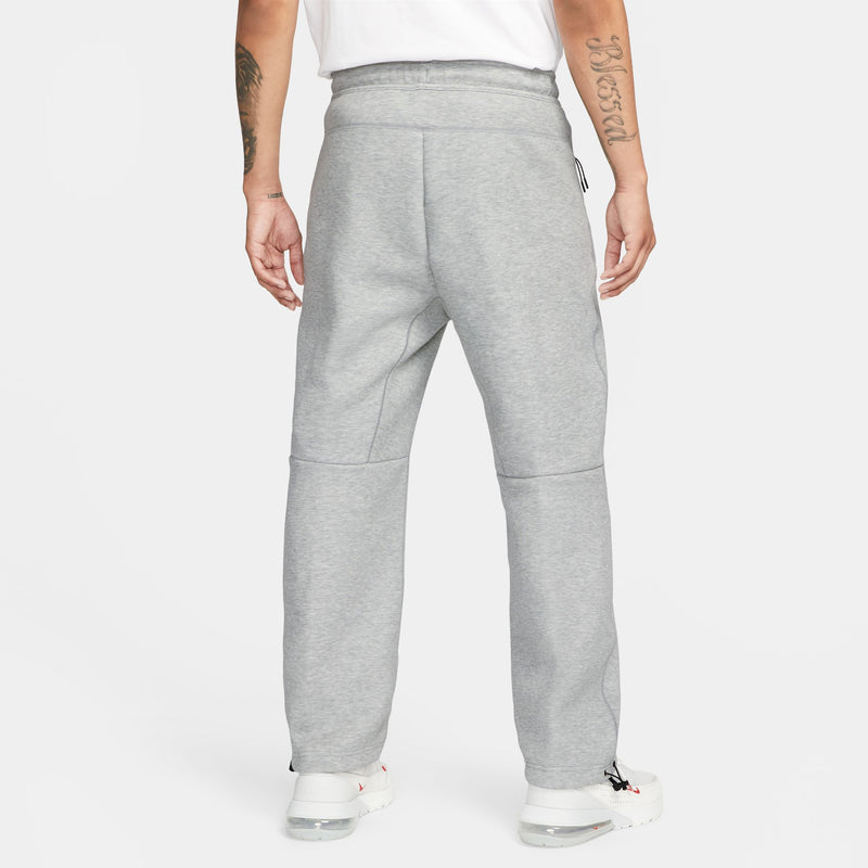 Jogger Pants Nike Solo Swoosh Men's Open-Hem Brushed-Back Fleece Pants Dk Grey Heather/ White