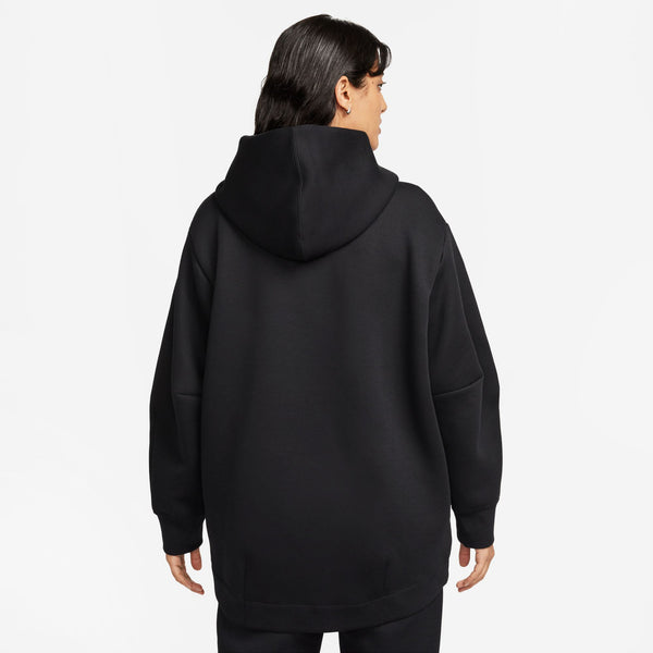 W OVERSIZED TECH FLEECE HOODIE CAPE "BLACK"