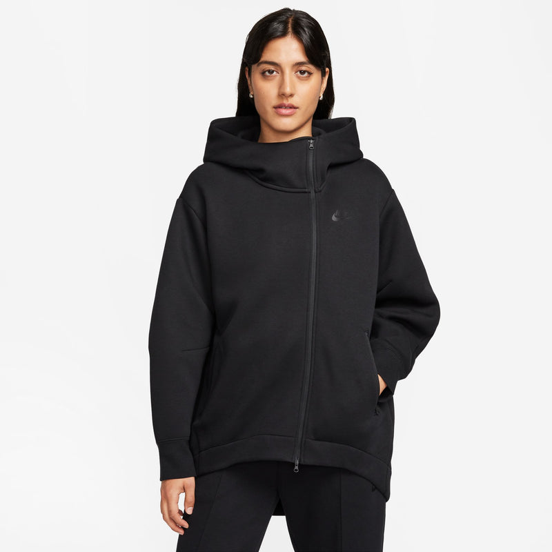 W OVERSIZED TECH FLEECE HOODIE CAPE "BLACK"