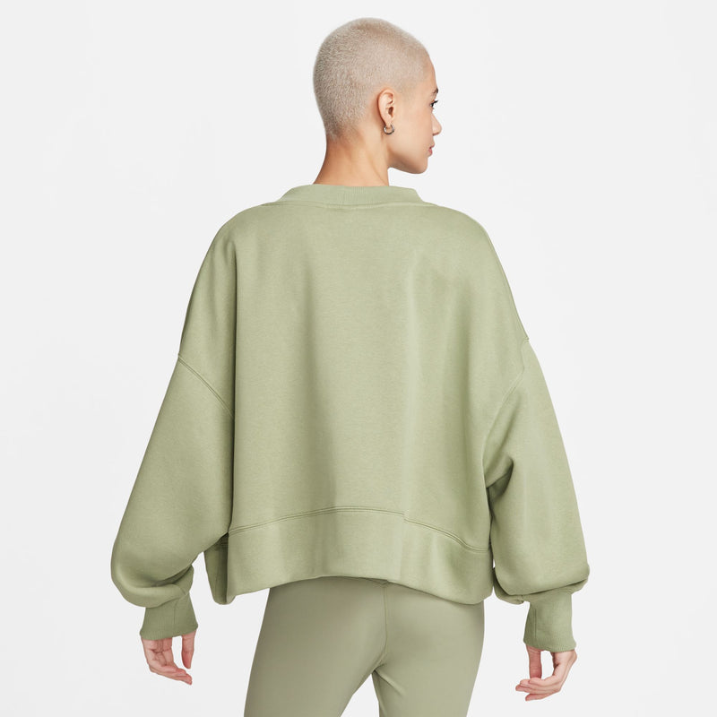 W OVERSIZED PHOENIX FLEECE CARDIGAN "OIL GREEN"