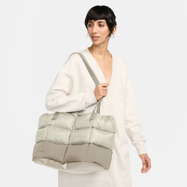 PUFFLE TOTE BAG "LT OREWOOD BRN"