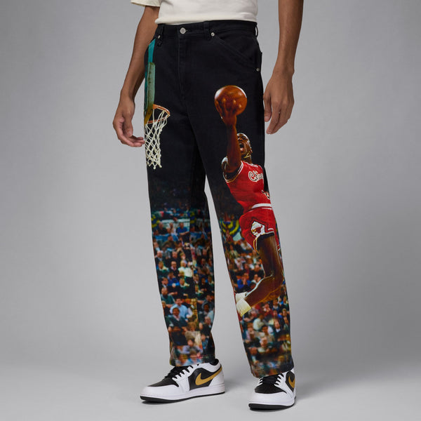 PRINTED TWILL PANTS "BLACK"