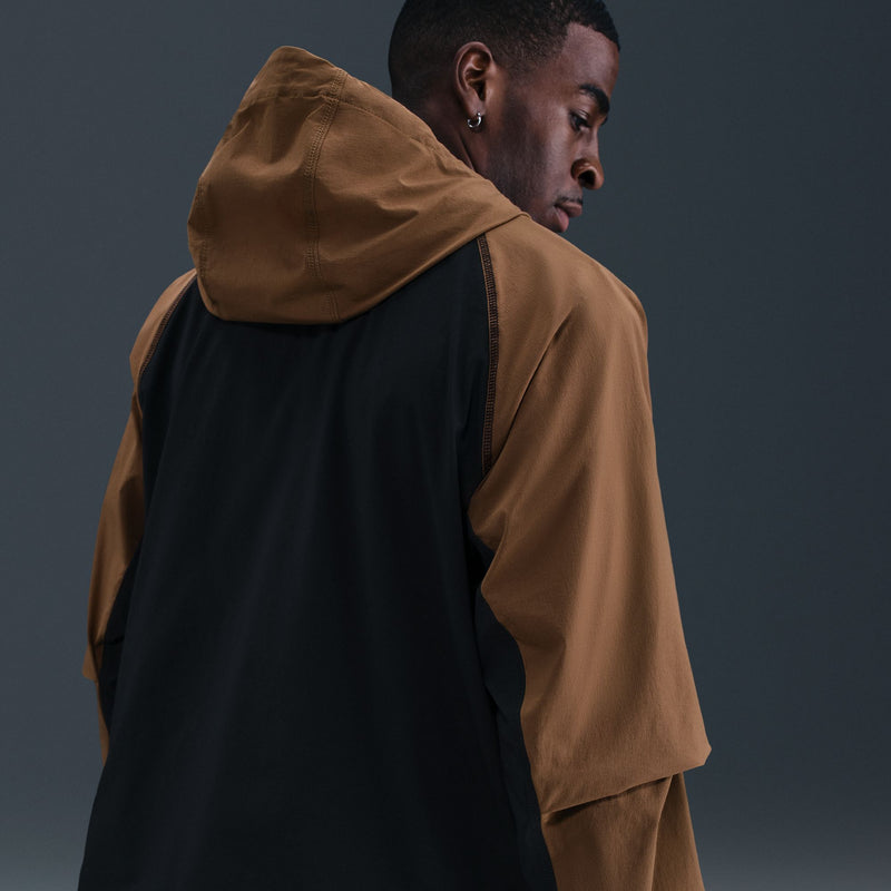 NIKE TECH WOVEN JACKET "BLACK/MOSSWOOD BROWN/BLACK"