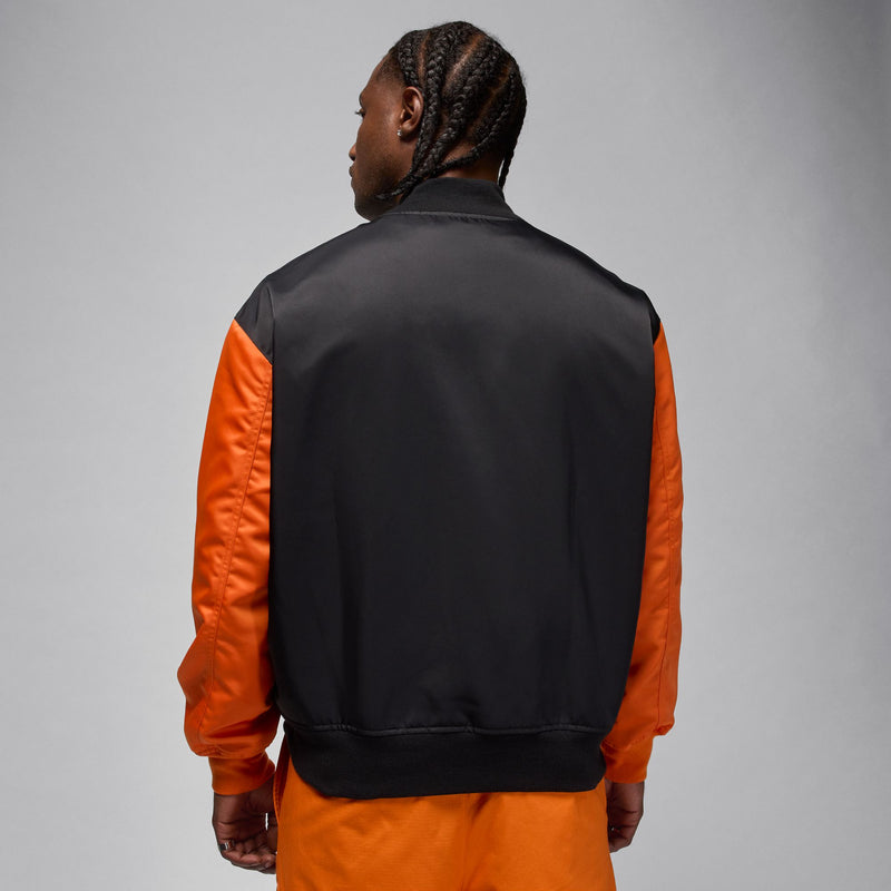JORDAN BROOKLYN COLLEGIATE VARSITY JACKET "BLACK/STARFISH/BLACK"