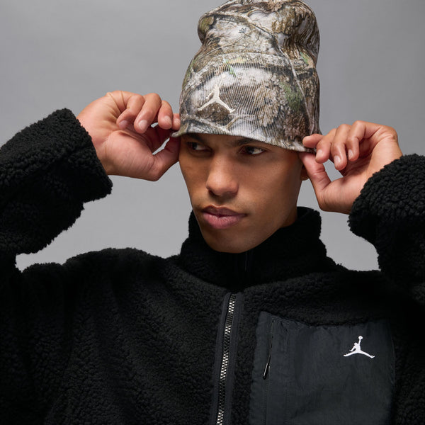 JORDAN FLIGHT MOUNTAINSIDE FAUX FUR JACKET "BLACK/WHITE"