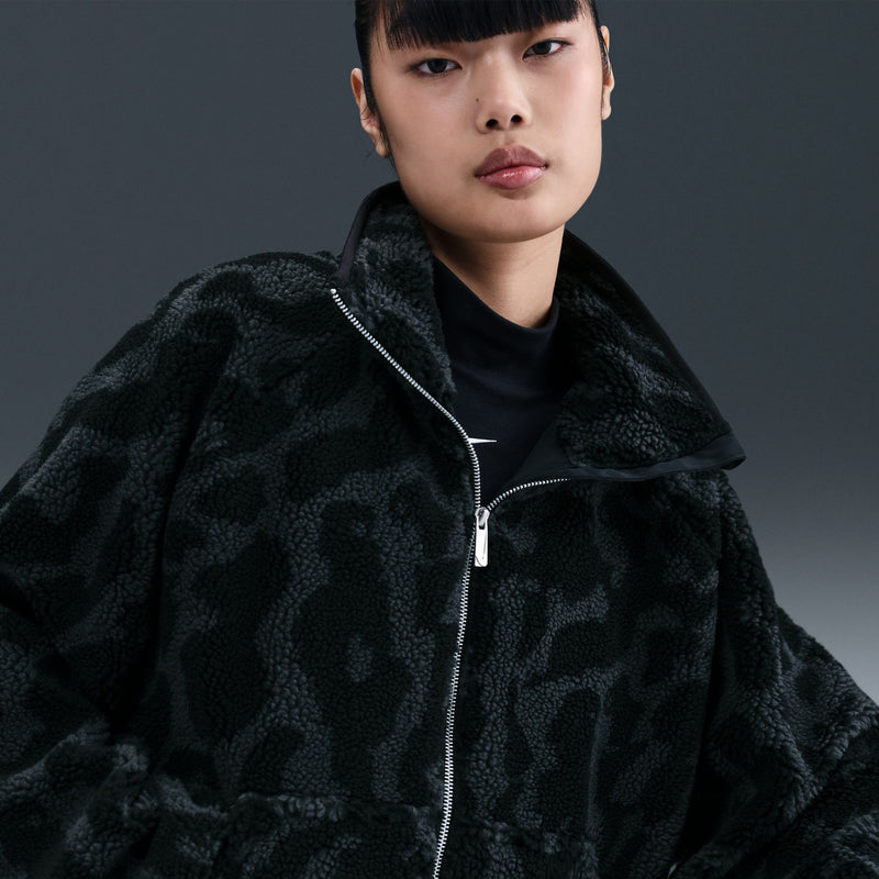 W NIKE HIGH-PILE FLEECE JACKET "BLACK/BLACK/SAIL"