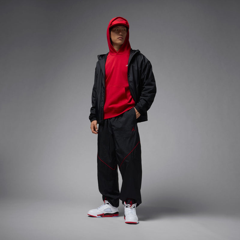 JORDAN BROOKLYN DRAFT PANTS "BLACK/GYM RED/GYM RED"