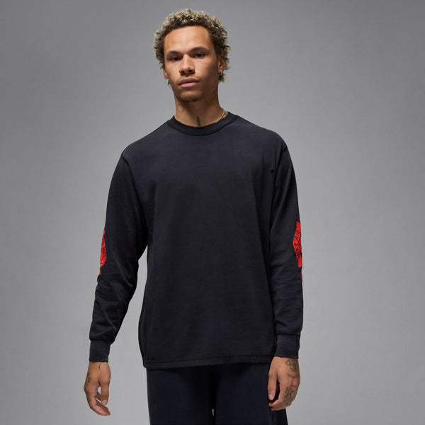AIR JORDAN RARE AIR LONG SLEEVE T-SHIRT "BLACK/CHILE RED"