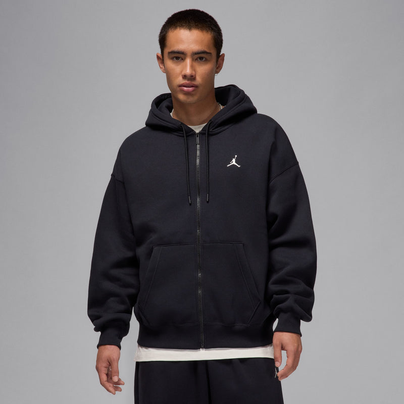 JORDAN BROOKLYN FLEECE OVERSIZED FULL ZIP HOODIE "BLACK/WHITE"