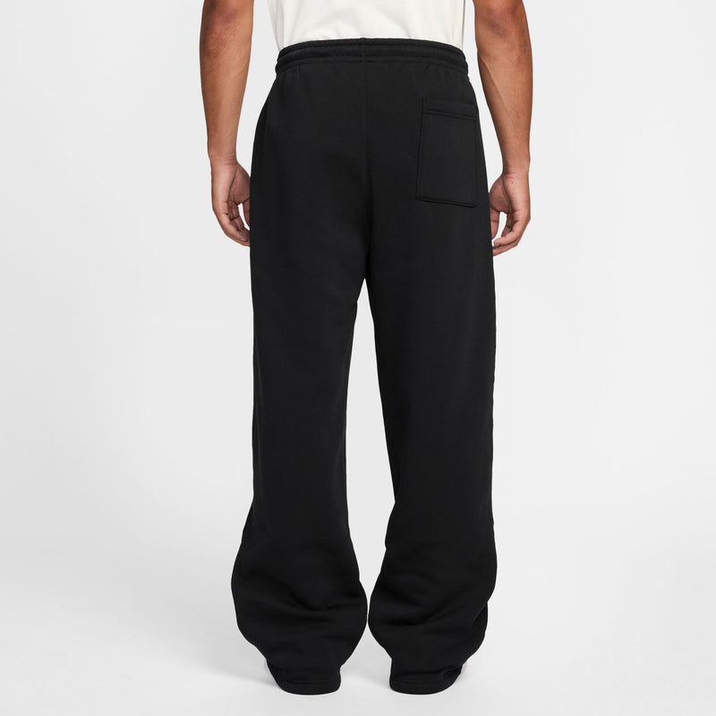 JORDAN BROOKLYN FLEECE OVERSIZED OPEN HEM PANTS "BLACK/SAIL"