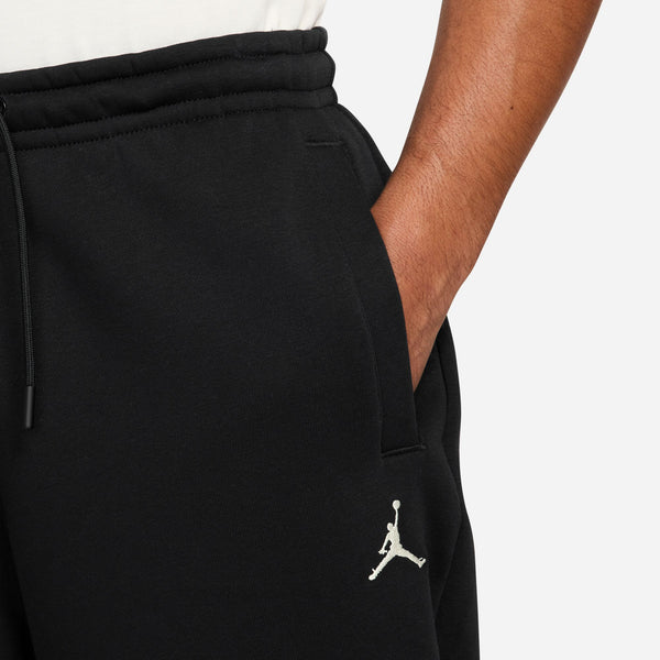 JORDAN BROOKLYN FLEECE OVERSIZED OPEN HEM PANTS "BLACK/SAIL"
