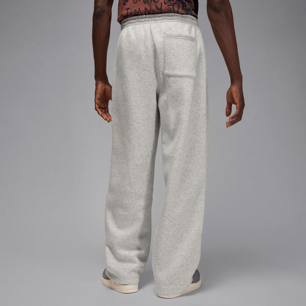 JORDAN BROOKLYN FLEECE OVERSIZED OPEN HEM PANTS "GREY HEATHER/WHITE"