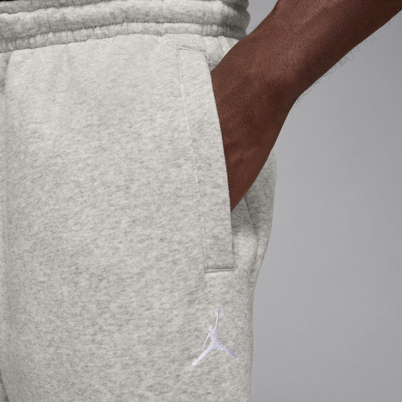 JORDAN BROOKLYN FLEECE OVERSIZED OPEN HEM PANTS "GREY HEATHER/WHITE"