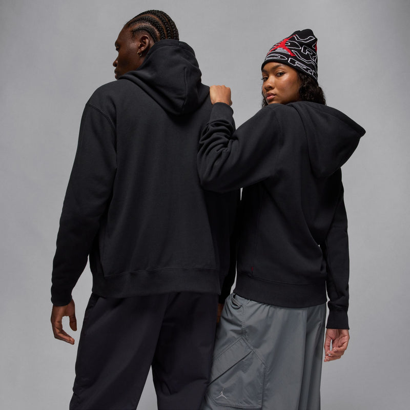 JORDAN X AWAKE NY FULL ZIP FLEECE HOODIE "BLACK/UNIVERSITY RED"