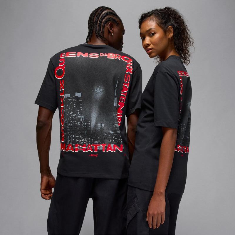 JORDAN X AWAKE NY T SHIRT "BLACK/WHITE/UNIVERSITY RED"