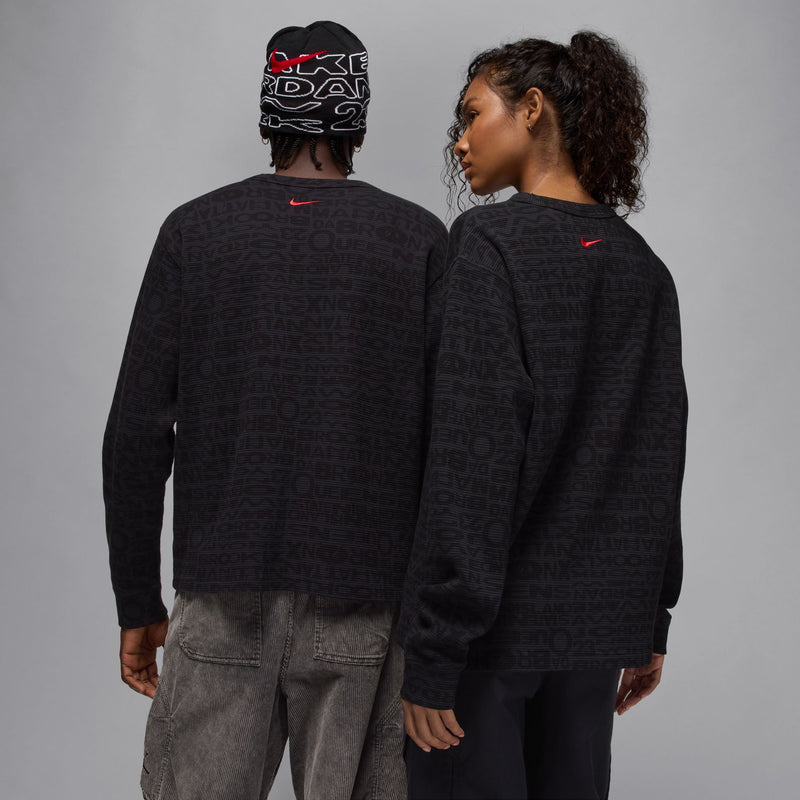JORDAN X AWAKE NY THERMAL SHIRT "BLACK/BLACK/WHITE/UNIVERSITY RED"