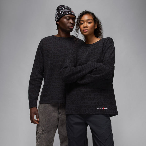 JORDAN X AWAKE NY THERMAL SHIRT "BLACK/BLACK/WHITE/UNIVERSITY RED"