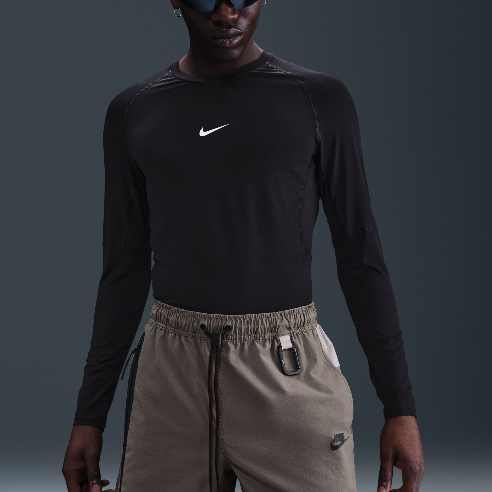 ★★Nike★★ Palaestra Nike Overfit Short Sleeve Black WB3PT Nike Mens PRO Short Sleeve COMPRESSION BLACK-WHITE - Paragon