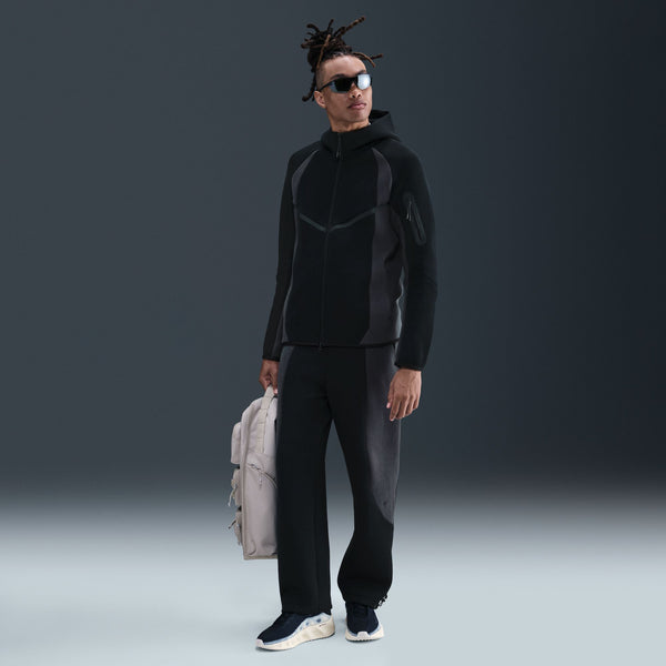 NIKE TECH COLOR BLOCK OPEN HEM FLEECE PANTS "BLACK/ANTHRACITE/BLACK"