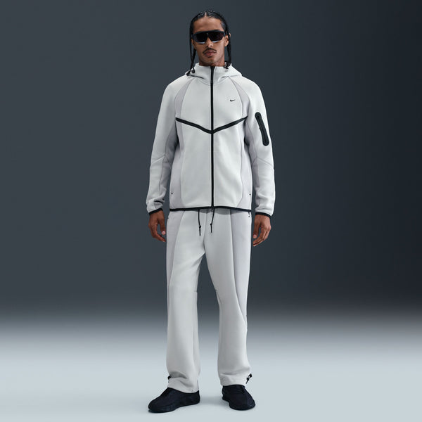 NIKE TECH COLOR BLOCK OPEN HEM FLEECE PANTS "LIGHT SILVER/LT SMOKE GREY/BLACK"