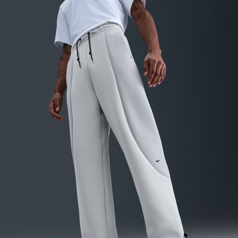 NIKE TECH COLOR BLOCK OPEN HEM FLEECE PANTS "LIGHT SILVER/LT SMOKE GREY/BLACK"
