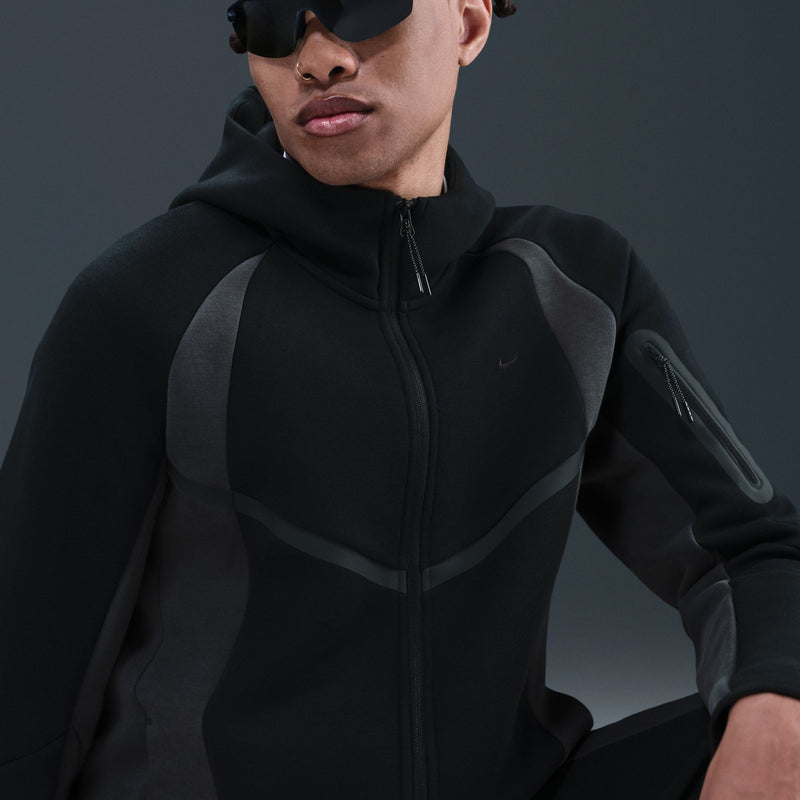 NIKE TECH COLOR BLOCK FULL ZIP WINDRUNNER JACKET "BLACK/ANTHRACITE/BLACK"