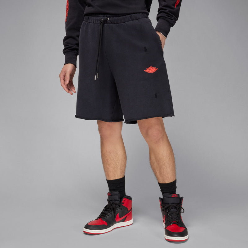 AIR JORDAN RARE AIR FRENCH TERRY SHORTS "BLACK/CHILE RED"