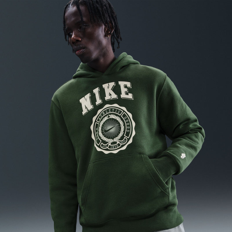 NIKE CLUB FLEECE PULLOVER HOODIE "FIR/SUMMIT WHITE/JADE HORIZON"