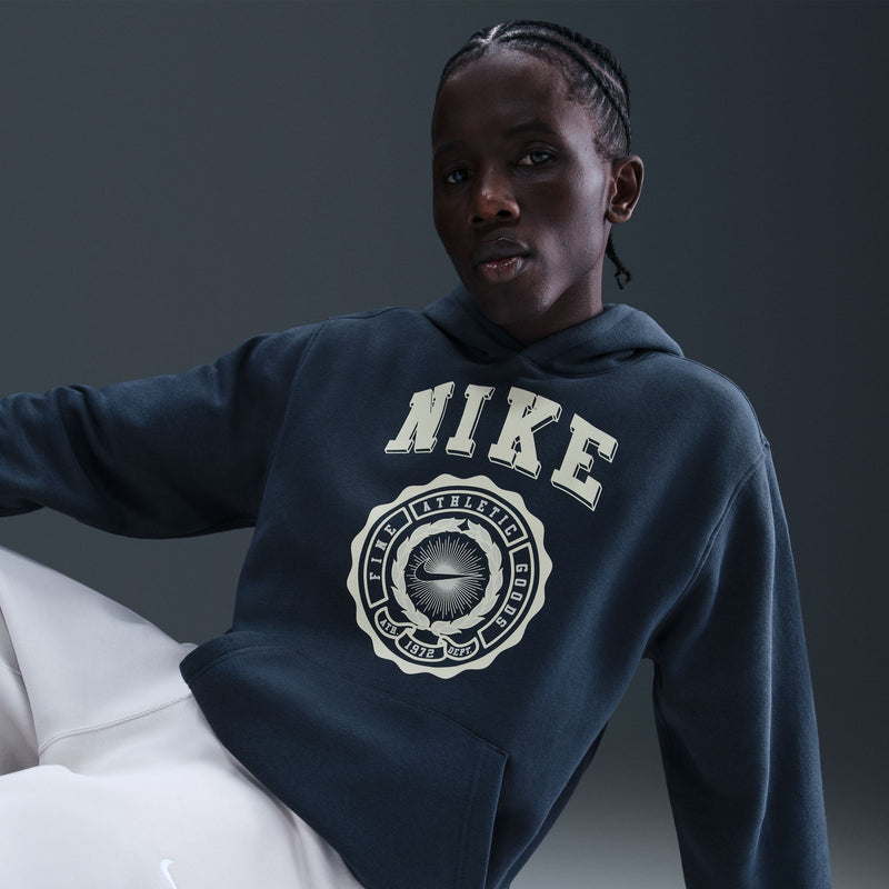 NIKE CLUB FLEECE PULLOVER HOODIE "THUNDER BLUE/COCONUT MILK/SAIL"