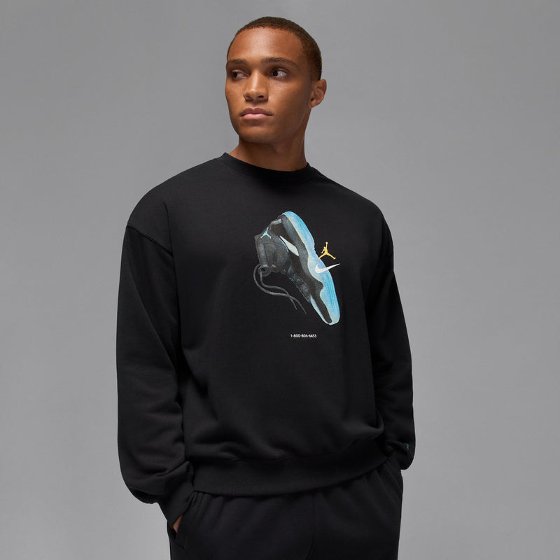 JORDAN BROOKLYN FLEECE CREWNECK SWEATSHIRT "BLACK/GAMMA BLUE"