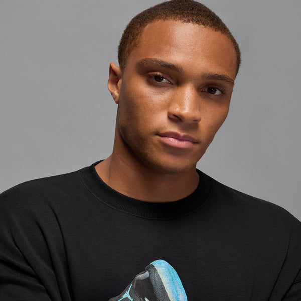 JORDAN BROOKLYN FLEECE CREWNECK SWEATSHIRT "BLACK/GAMMA BLUE"