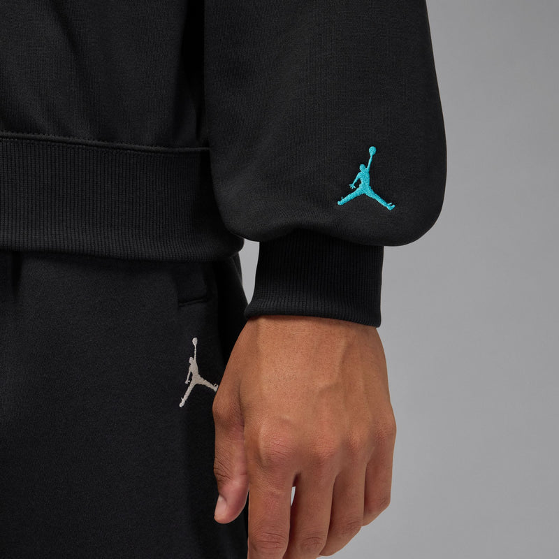 JORDAN BROOKLYN FLEECE CREWNECK SWEATSHIRT "BLACK/GAMMA BLUE"