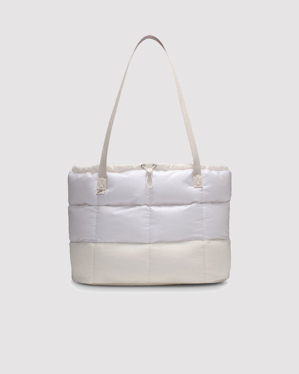 PUFFLE TOTE BAG "LT OREWOOD BRN"