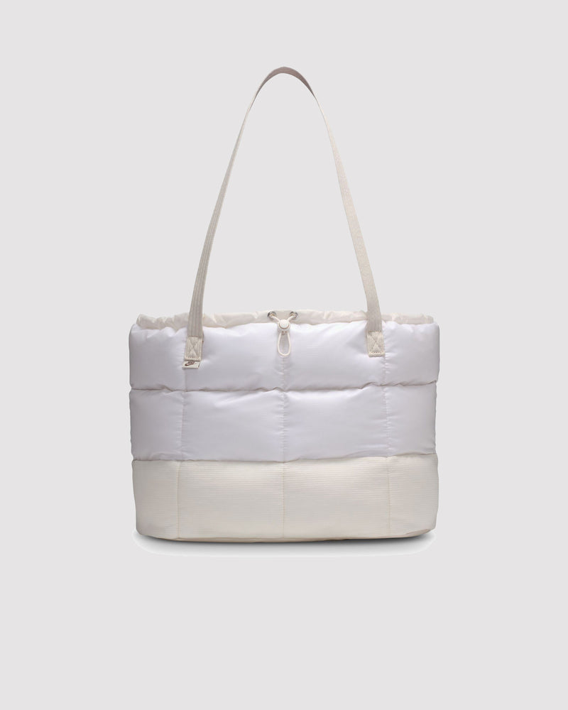 PUFFLE TOTE BAG "LT OREWOOD BRN"