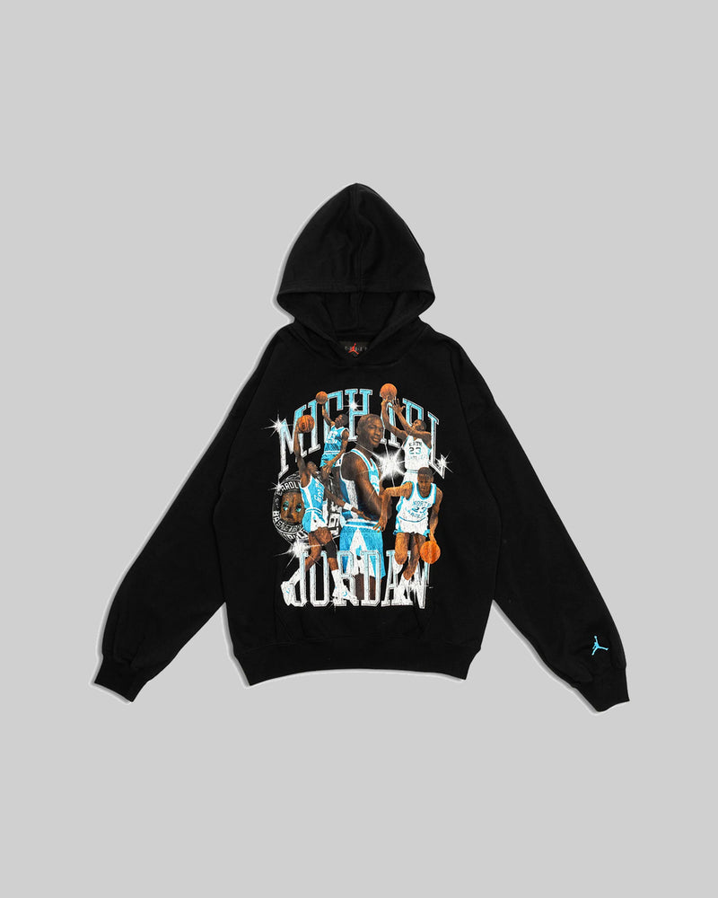 JORDAN FLIGHT OVERSIZED PULLOVER HOODIE "BLACK/DK POWDER BLUE"