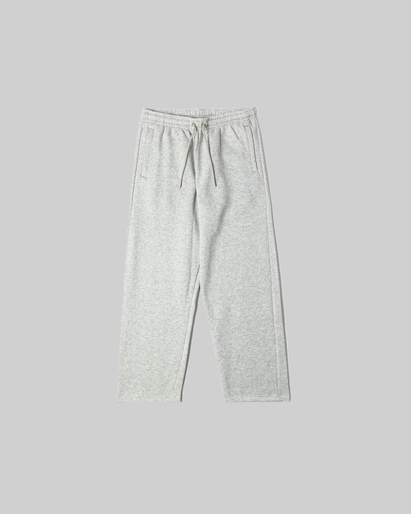 JORDAN BROOKLYN FLEECE OVERSIZED OPEN HEM PANTS "GREY HEATHER/WHITE"