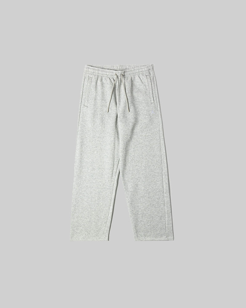 JORDAN BROOKLYN FLEECE OVERSIZED OPEN HEM PANTS "GREY HEATHER/WHITE"