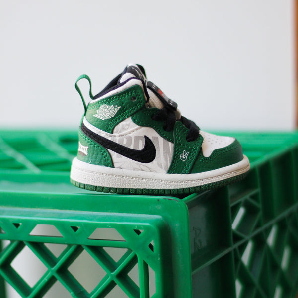 air jordan 1 mid trainers black university red hyper royal pine green orange
