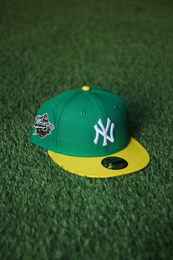 1998 NEW YORK YANKEES BOTANICAL GREEN TWO-TONE FITTED W/ GREY UNDER VISOR