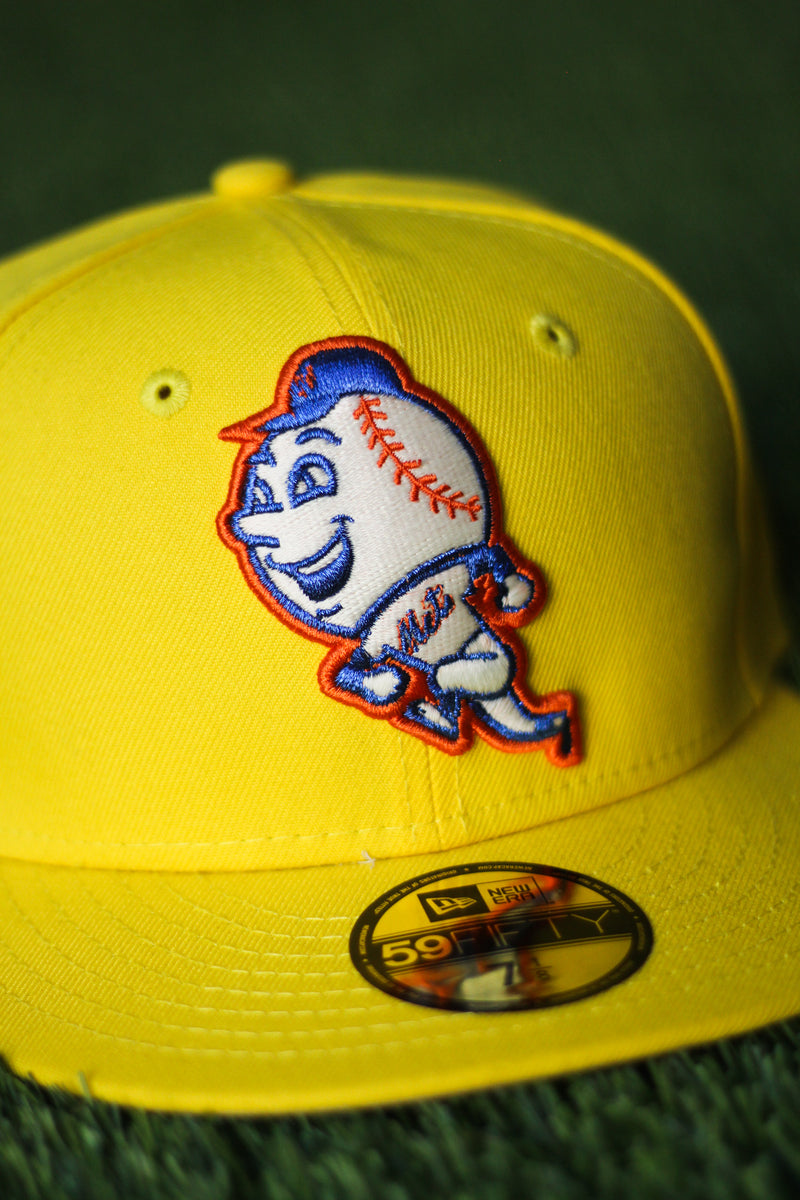 NEW YORK METS CYBER YELLOW FITTED W/ GREY UNDER VISOR