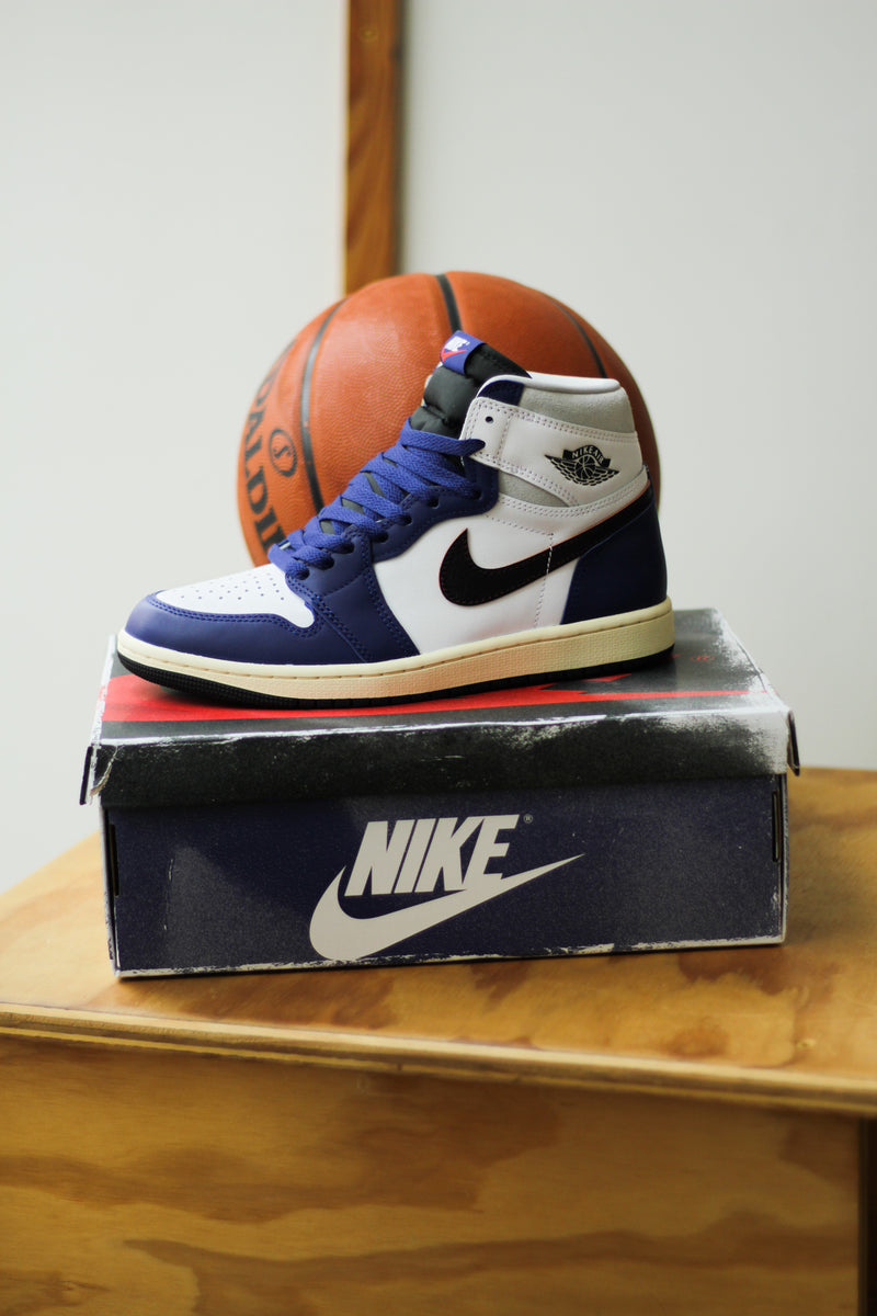 AIR JORDAN 1 RETRO HIGH OG "WHITE/BLACK-NEUTRAL GREY-DEEP ROYAL BLUE"