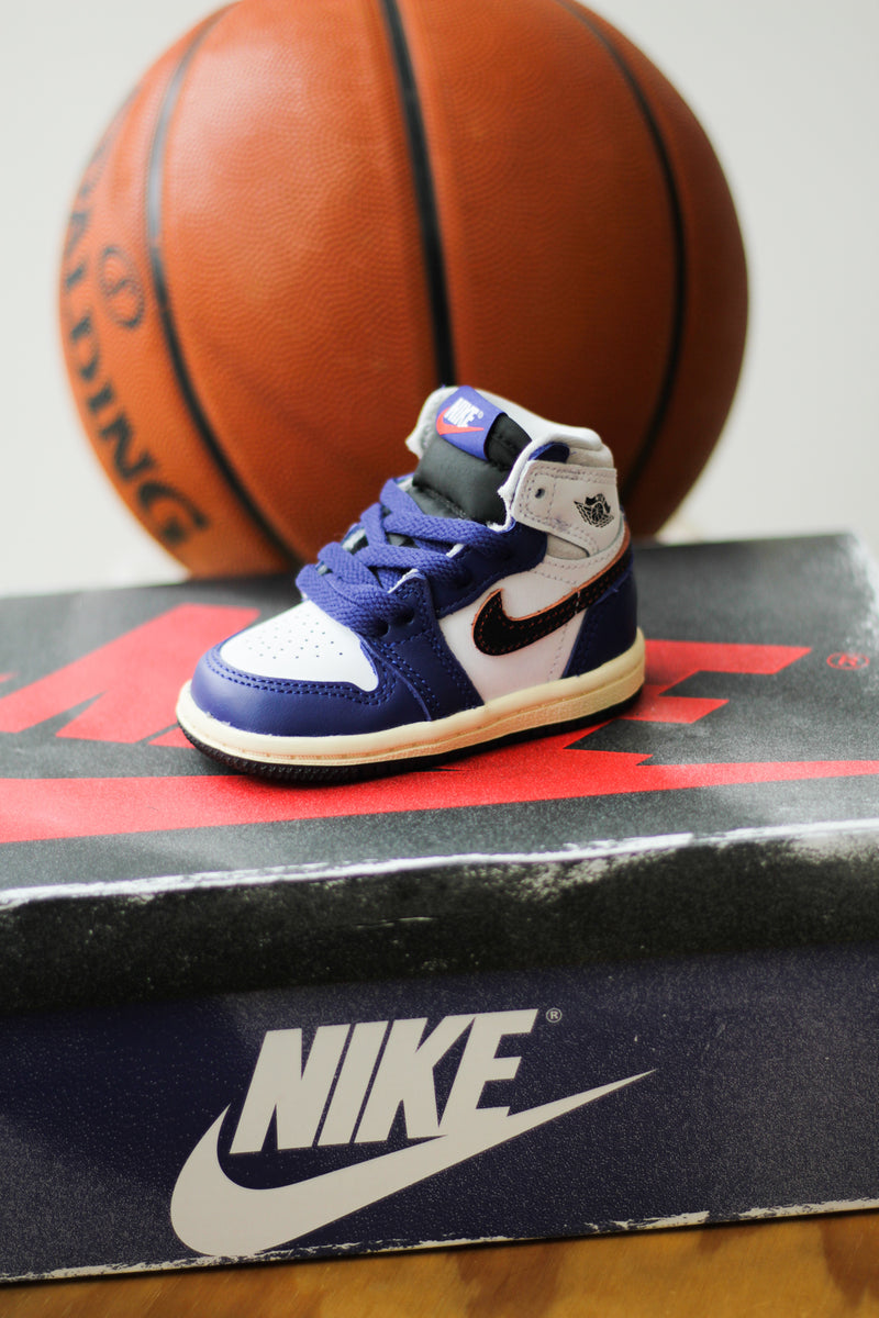 JORDAN 1 RETRO HIGH OG (TD) "WHITE/BLACK-NEUTRAL GREY-DEEP ROYAL BLUE"