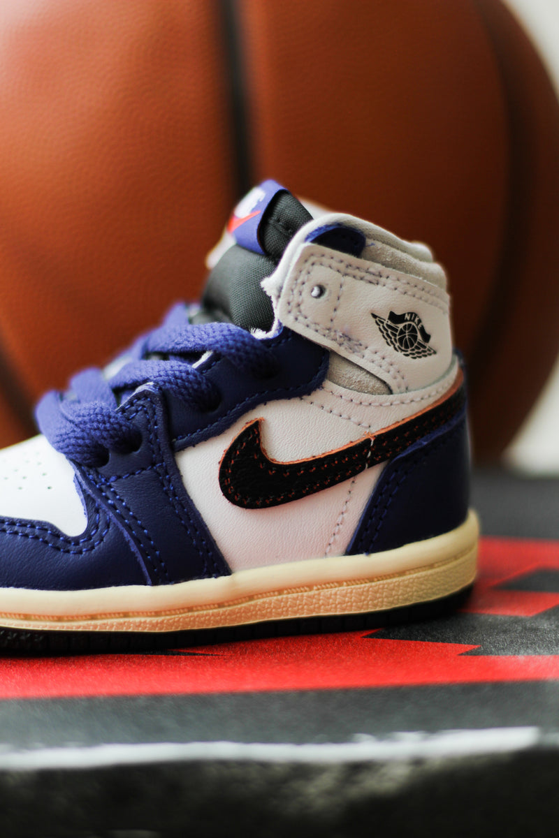 JORDAN 1 RETRO HIGH OG (TD) "WHITE/BLACK-NEUTRAL GREY-DEEP ROYAL BLUE"