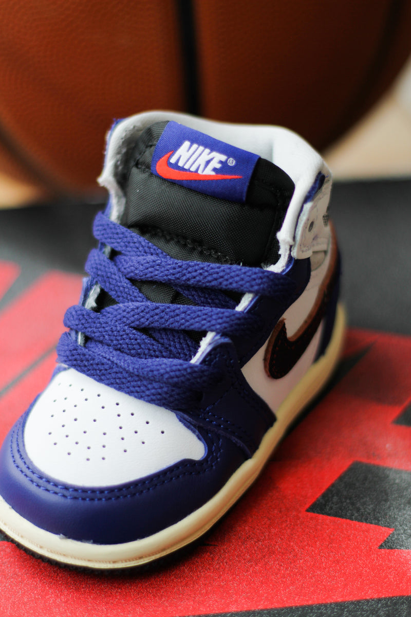 JORDAN 1 RETRO HIGH OG (TD) "WHITE/BLACK-NEUTRAL GREY-DEEP ROYAL BLUE"