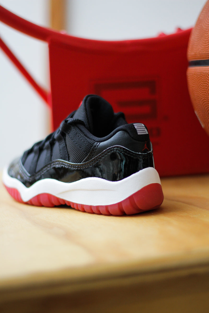 JORDAN 11 RETRO LOW (PS) "BLACK/VARSITY RED-WHITE"
